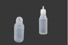 Plastična poluprovidna flašica 10mL sa crnim plastičnim zatvaračem CRC i plastičnom kapalicom, za elektronske cigarete - 50 kom