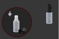 Plastična flašica zamagljena od 15 ml sa crnim plastičnim CRC zatvaračem i plastičnim dropperom za elektronske cigarete – 50 kom.