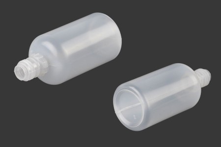Plastična poluprovidna flašica 50mL sa crnim plastičnim zatvaračem CRC i plastičnom kapalicom, za elektronske cigarete - 50 kom-grupa_slika