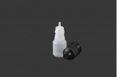 Plastična poluprovidna flašica 5mL sa crnim plastičnim zatvaračem CRC i plastičnom kapalicom, za elektronske cigarete - 50 kom
