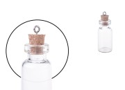 Mala, staklena flašica sa pampurnim zapušačem i kukicom za kačenje ili za dekoraciju, 16x42 mm - 25 kom-slika_proizvoda