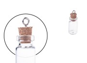 Mala, staklena flašica sa pampurnim zapušačem i kukicom za kačenje ili za dekoraciju, 13x33 mm - 25 kom-slika_proizvoda