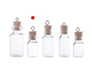 Mala, staklena flašica sa pampurnim zapušačem i kukicom za kačenje ili za dekoraciju, 13x33 mm - 25 kom-grupa_slika