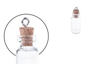 Mala, staklena flašica sa pampurnim zapušačem i kukicom za kačenje ili za dekoraciju, 13x39 mm - 25 kom-slika_proizvoda