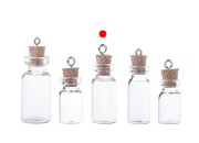 Mala, staklena flašica sa pampurnim zapušačem i kukicom za kačenje ili za dekoraciju, 13x39 mm - 25 kom-grupa_slika