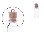 Mala, staklena flašica sa pampurnim zapušačem i kukicom za kačenje ili za dekoraciju, 12x38 mm - 25 kom-slika_proizvoda