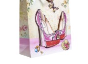 Papirna 3D poklon kesa, sa motivom "roze cipele", veličina "M", 26x10x32cm - 12 kom