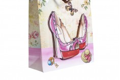 Papirna 3D poklon kesa, sa motivom "roze cipele", veličina "M", 26x10x32cm - 12 kom