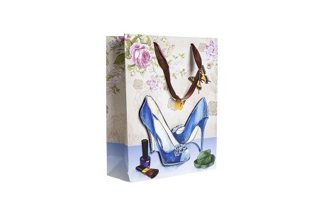Papirna 3D poklon kesa, sa motivom "plave cipele", veličina "M", 26x10x32cm - 12 kom-slika_proizvoda
