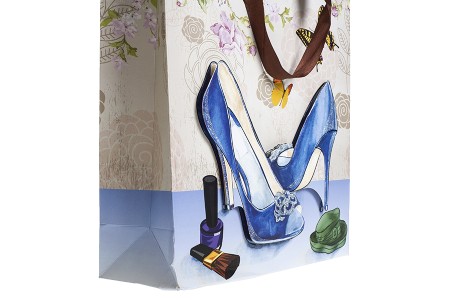 Papirna 3D poklon kesa, sa motivom "plave cipele", veličina "M", 26x10x32cm - 12 kom-grupa_slika
