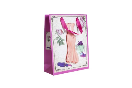 Papirna 3D poklon kesa, sa motivom "narandžasta haljina", veličina "M", 26x10x32cm - 12 kom-slika_proizvoda