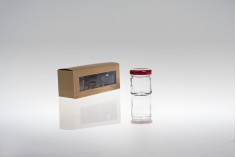Kartonska kutija 135x46x52mm sa prozorom, u dezenu drveta, za 3 teglice za kreme od 40mL - 50 kom