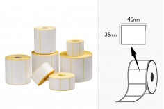 Termičke MAT papirne etikete 45x35mm na rolni- 1000 kom