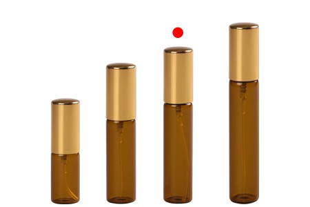 Staklena braon bočica 10mL za parfeme, sa sprejom i aluminijumskim zatvaračem - 6 kom-grupa_slika