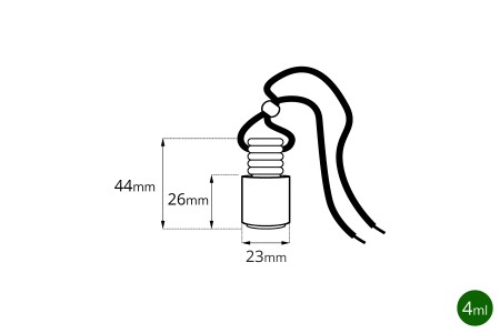 Bočica za osveživač automobila 4mL, cilindrična sa drvenim zatvaračem i zakačkom - 25 kom-grupa_slika