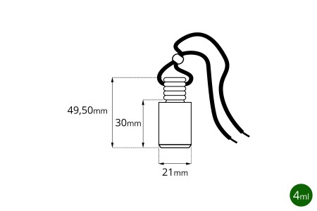 Bočica za osveživač automobila 4mL, kockasta sa drvenim zatvaračem i zakačkom - 25 kom-dimenzije_slike