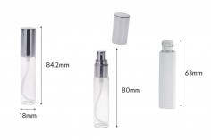 Staklena bočica 10mL za parfem sa sprejom i aluminijumskim poklopcem - 6 kom