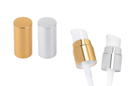 Aluminijumska pumpica PP18 za kreme sa aluminijumskim zatvaračem, u sjajno zlatnoj ili srebrnoj boji-slika_proizvoda