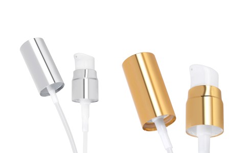 Aluminijumska pumpica PP18 za kreme sa aluminijumskim zatvaračem, u sjajno zlatnoj ili srebrnoj boji-dimenzije_slike