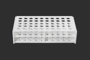 Plastični beli stalak 212x107x50 mm – 50 mesta (prečnik otvora 13 mm)