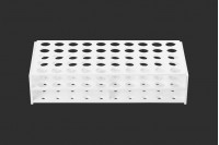 Plastični beli stalak 238x110x55 mm – 50 mesta (prečnik otvora 16 mm)