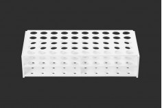 Plastični beli stalak 238x110x55 mm – 50 mesta (prečnik otvora 16 mm)
