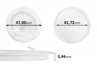 Plastična PE bela zaptivka debljine 3,44 mm - veći prečnik 47 mm (manji prečnik: 41,72 mm) - 12kom