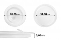 Plastična PE bela zaptivka debljine 3,05 mm - veći prečnik 40,08 mm (manji prečnik: 34,68 mm) - 12kom