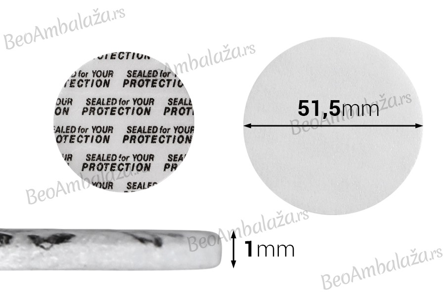 Zaptivke 51,5mm za staklene teglice (lepe se pod pritiskom) - 50 kom