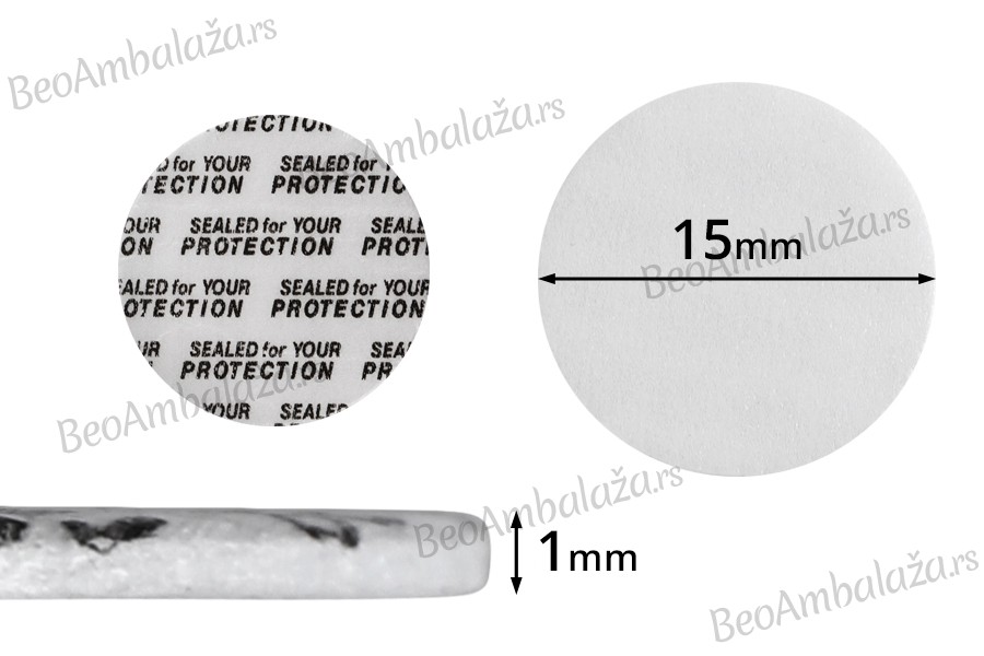 Zaptivka 15mm (lepi se na grlo pod pritiskom zatvarača) - 50kom Zaptivka 15mm (lepi se na grlo pod pritiskom zatvarača) - 50kom