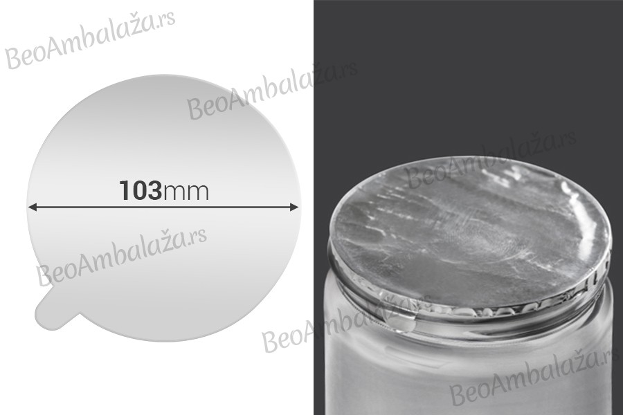 Srebrna samolepljiva aluminijumska zaptivka 103mm - 3 kom Srebrna samolepljiva aluminijumska zaptivka 103mm - 3 kom