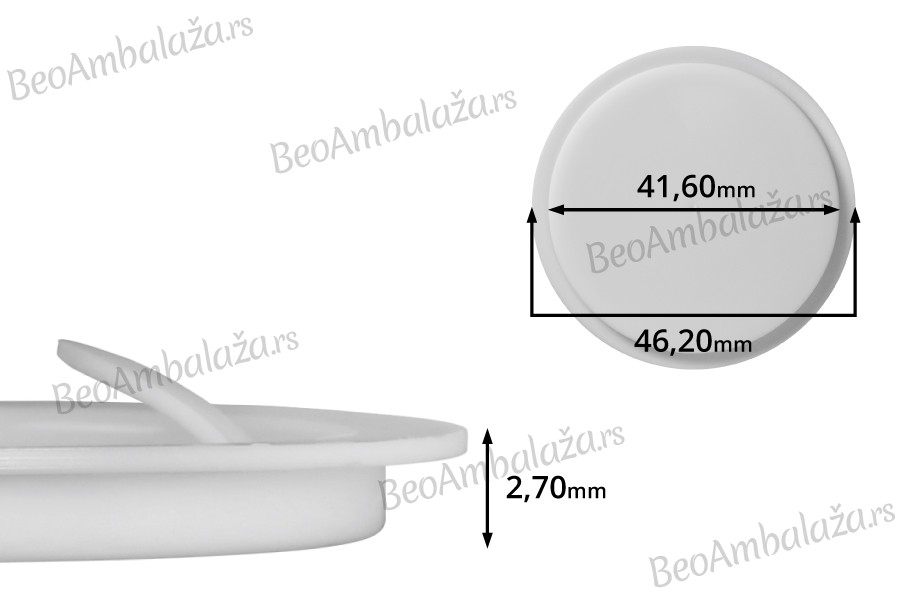 Plastični (PE) međupoklopac 46,2 mm za teglice
