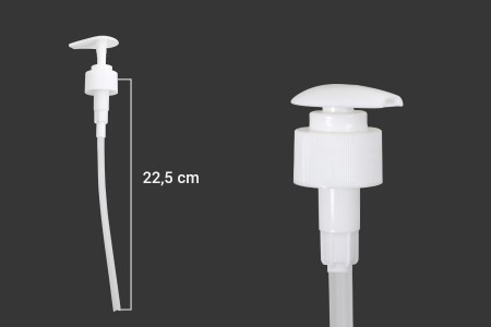 Plastična bela pumpica 28/410 za kreme ili šampone sa sigurnosnim mehanizmom-dimenzije_slike