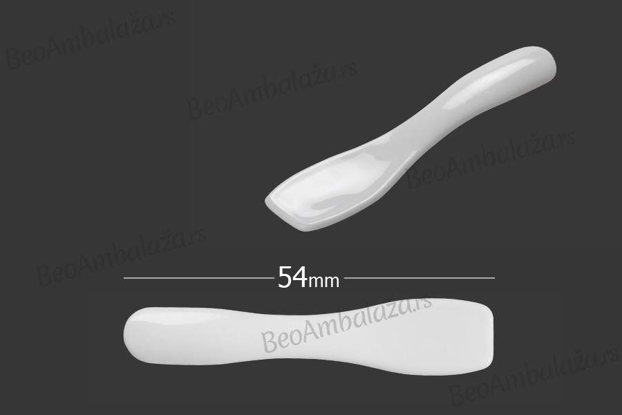 Plastična bela PE spatula 54x11mm za kreme - 24 kom