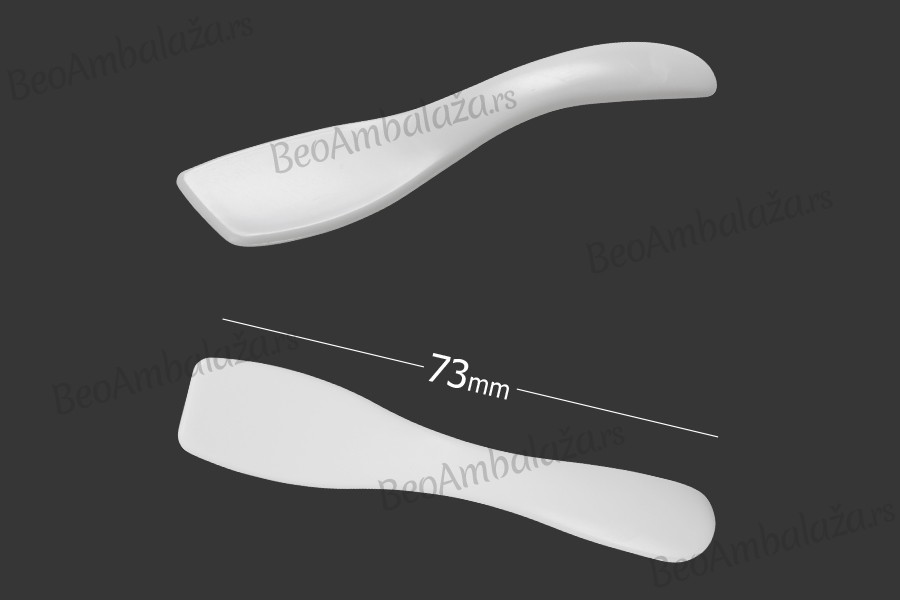 Plastična bela PE spatula 73x15mm za kreme - 24 kom