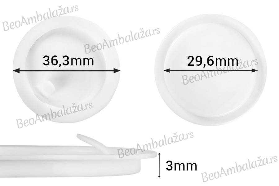 Plastičan PE beli međupoklopac 36,3mm, za tegle od 50mL