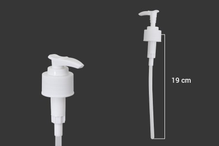 Plastična bela pumpica 28/410 za kreme, šampone ili losione sa zaštitnim mehanizmom-dimenzije_slike