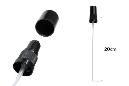Plastična crna pumpica PP18 za kreme sa crnim zatvaračem-dimenzije_slike