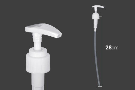 Plastična bela pumpica 24/410 za kreme sa sigurnosnim zatvaranjem-dimenzije_slike