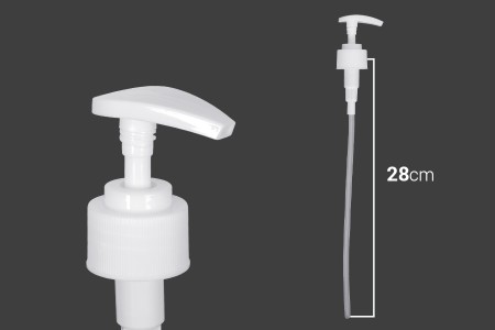 Plastična bela pumpica 28/410 za kreme sa sigurnosnim zatvaranjem-dimenzije_slike