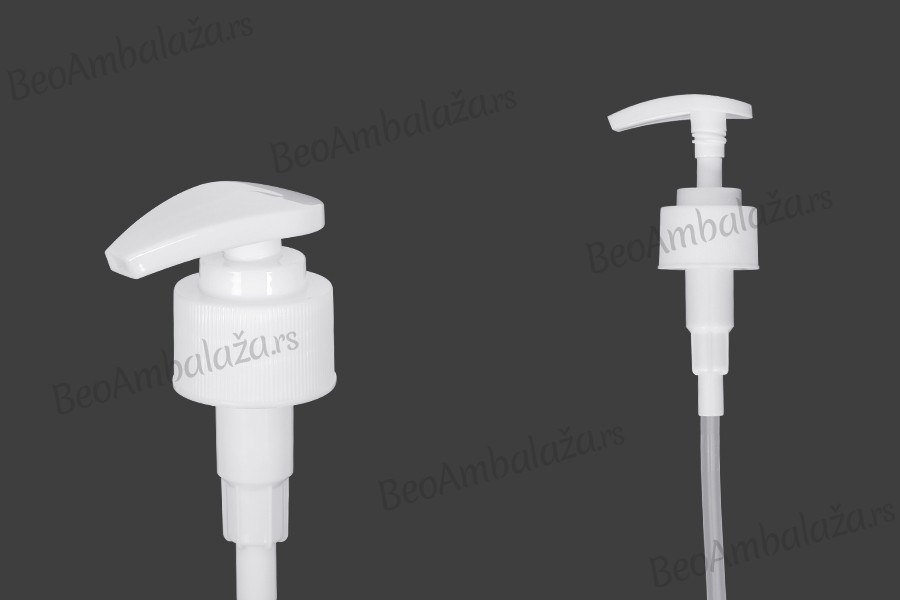 Plastična bela pumpica 28/410 za kreme sa sigurnosnim zatvaranjem Plastična bela pumpica 28/410 za kreme sa sigurnosnim zatvaranjem