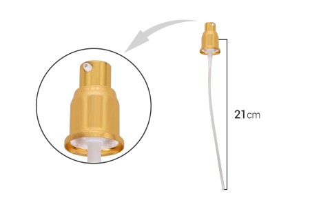 Aluminijumska sjajno zlatna pumpica PP20 za kreme sa zatvaračem-dimenzije_slike