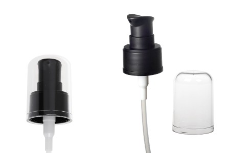 Plastična MAT crna pumpica PP24 za kreme sa providnim akrilnim zatvaračem-slika_proizvoda