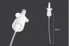 Plastična bela pumpica - raspršivač PP18 za kapi za nos sa sigurnosnim mehanizmom