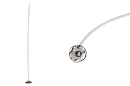 Pamučni voskirani fitilj dužine 150mm sa metalnom podlogom za sveće - 50 kom-1
