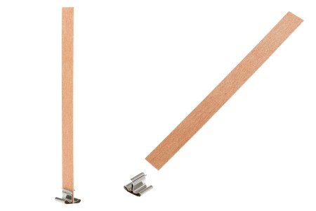 Drveni fitilj 15x150 mm sa metalnom osnovom za sveće - 25 kom-1