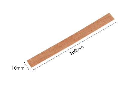 Drveni fitilj 10x100mm sa metalnom osnovom za sveće - 25 kom-2