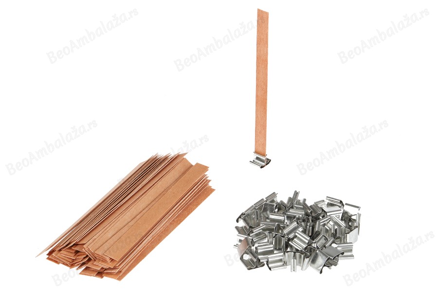 Drveni fitilj 12,5x150 mm sa metalnom osnovom za sveće - 25 kom-
