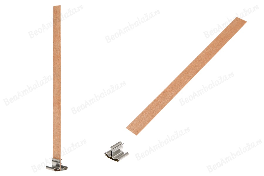 Drveni fitilj 12,5x150 mm sa metalnom osnovom za sveće - 25 kom-slika_proizvoda