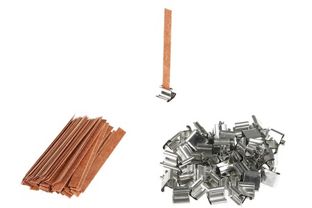 Drveni fitilj 8x90mm sa metalnom osnovom za sveće - 25 kom-3